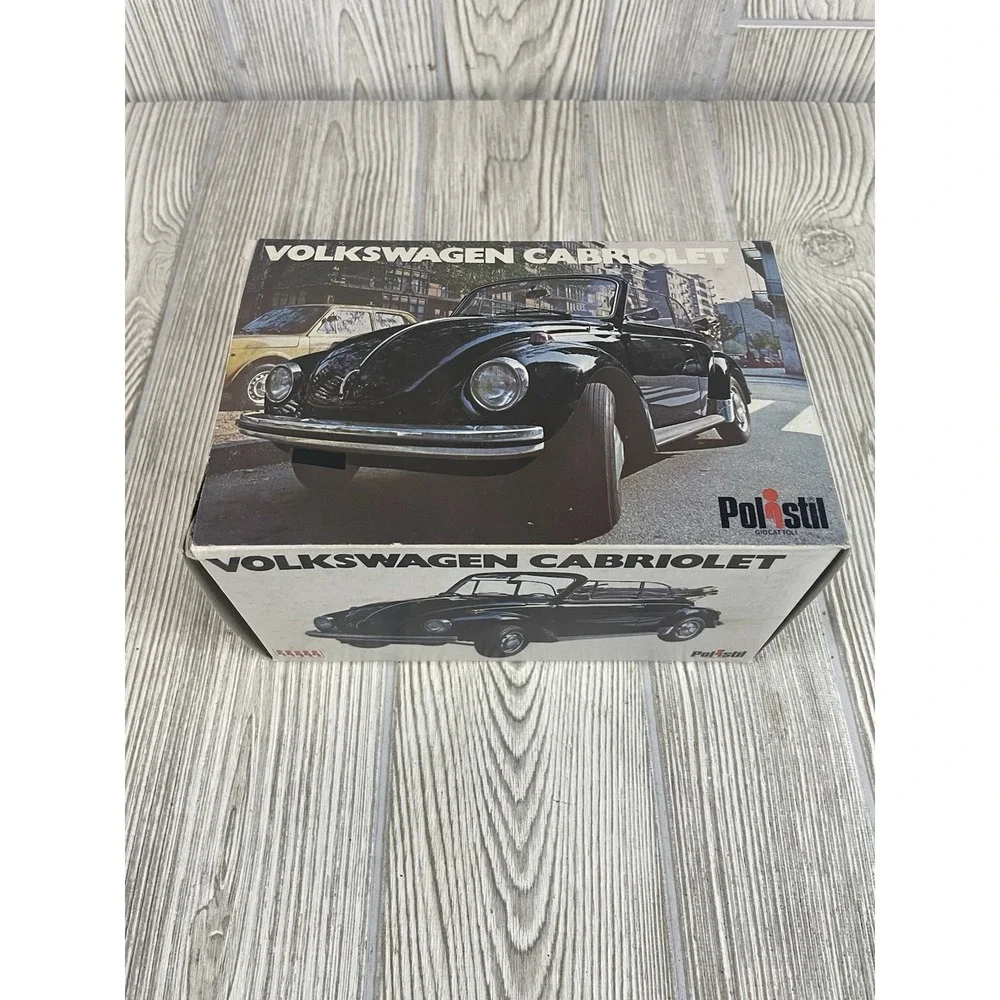 Polistil Volkswagen Cabriolet 1303 Diecast Model Car Black 1/25 Scale Vintage